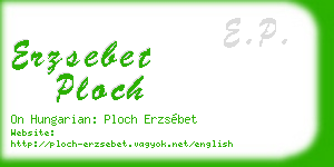 erzsebet ploch business card